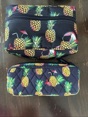 Vera Bradley Toucan party Cosmetic Bags set of 2